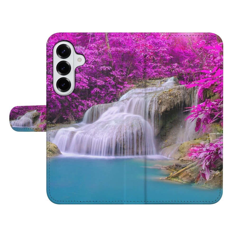 Samsung Galaxy S26 Plus Portemonnee Hoesje Waterval Paars Voorzijde.