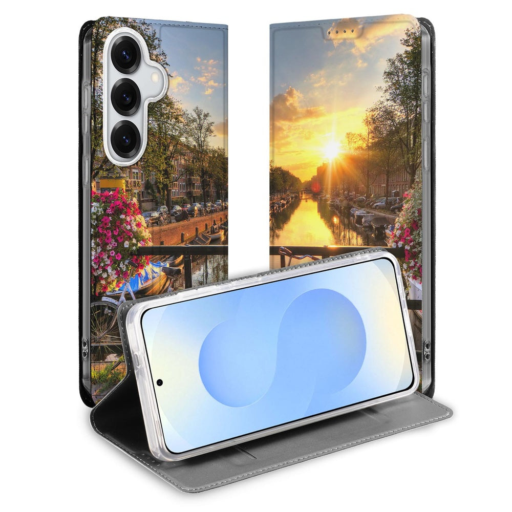 Samsung Galaxy S26+ Bookcase Amsterdamse Grachten Bookcase Amsterdamse Grachten Vooraanzicht.