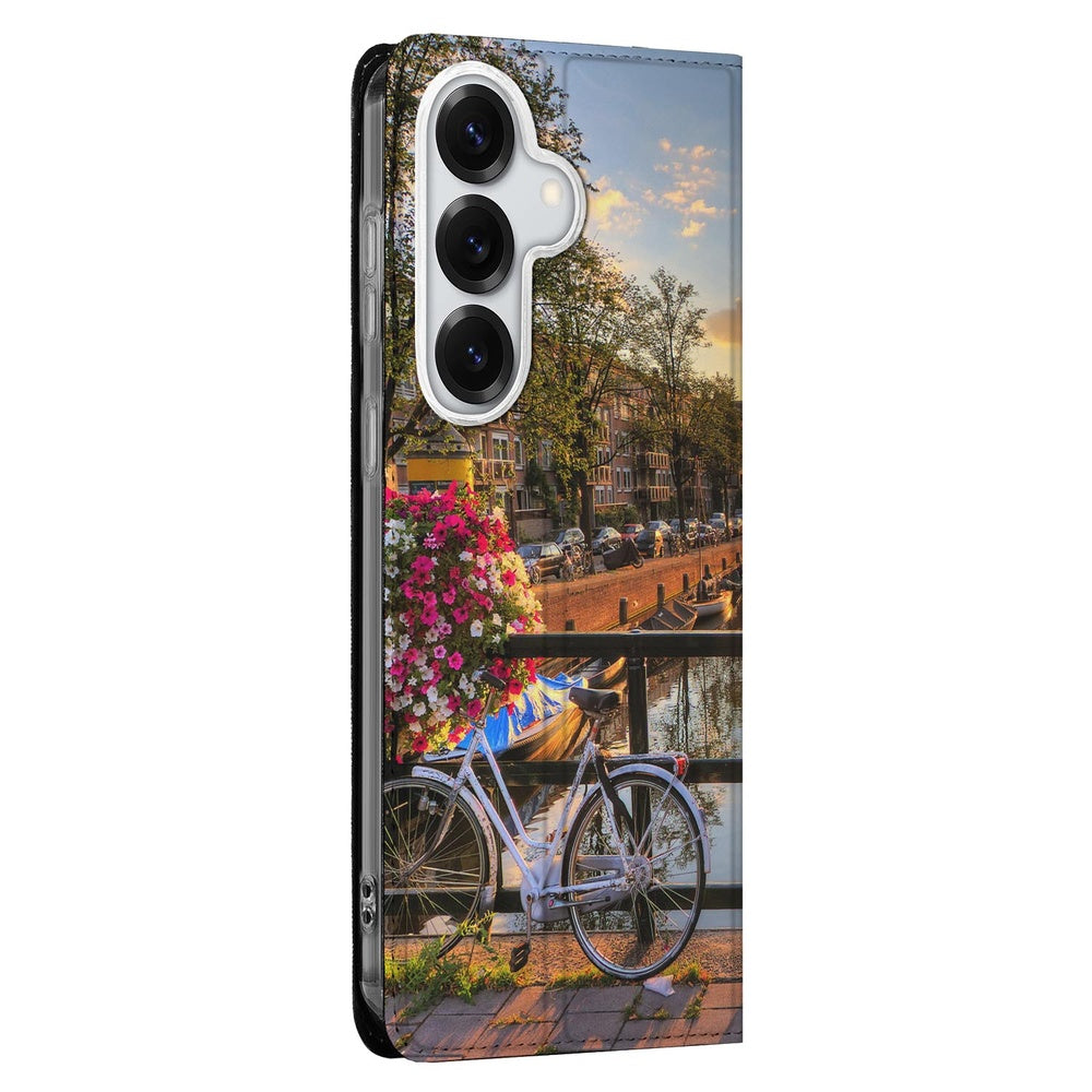 Samsung Galaxy S26+ Bookcase Amsterdamse Grachten Hoesje Amsterdamse Grachten Vooraanzicht.