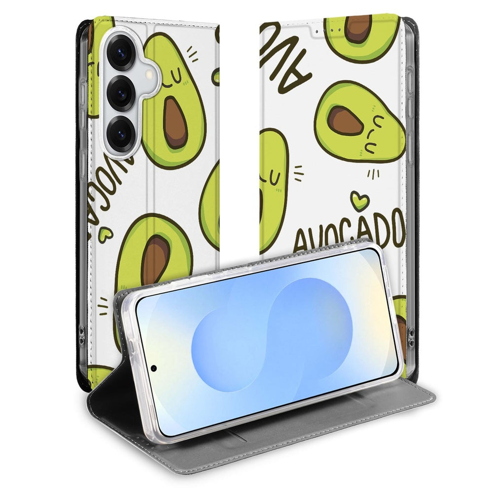 Samsung Galaxy S26 Plus Standcase Hoesje Avocado Singing Vooraanzicht.
