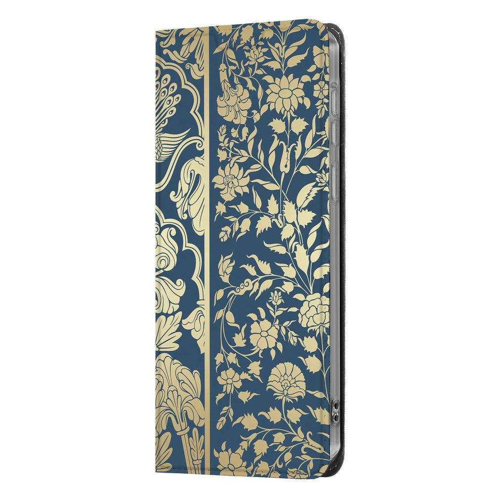 Samsung Galaxy S26 Plus Book Cover Beige Flowers detail vooraanzicht.