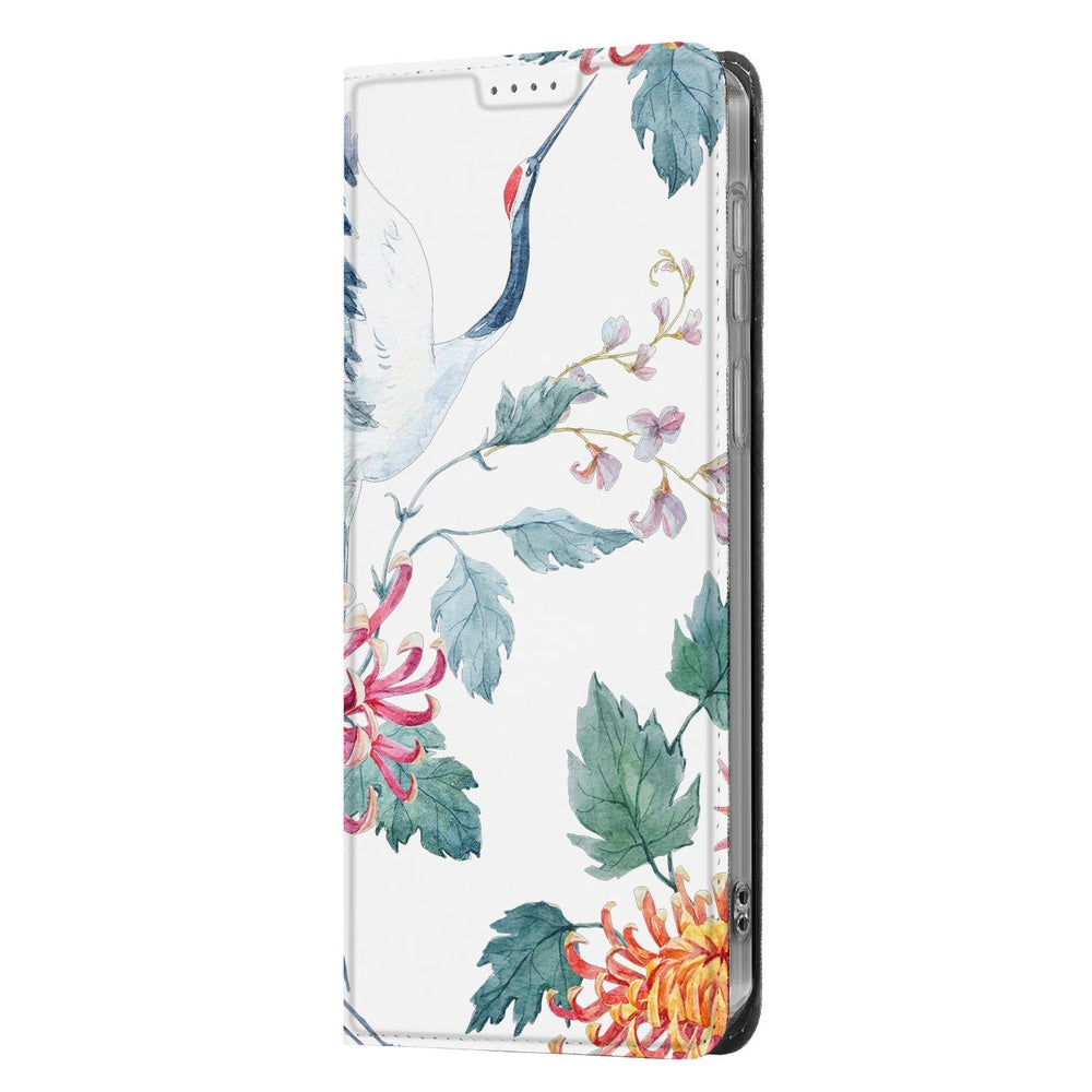 Samsung Galaxy S26 Plus Book Wallet Case Bird Flowers detail.