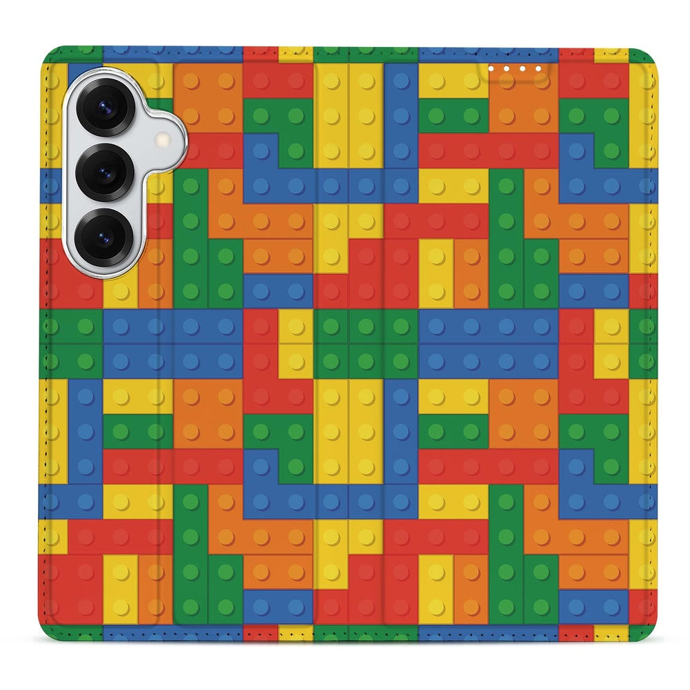 Samsung Galaxy S26+ Book Cover Blokken blokkenprint frontaanzicht.
