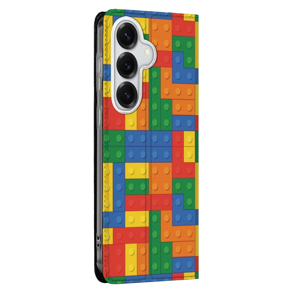 Samsung Galaxy S26+ Book Cover Blokken blokkenprint vooraanzicht.