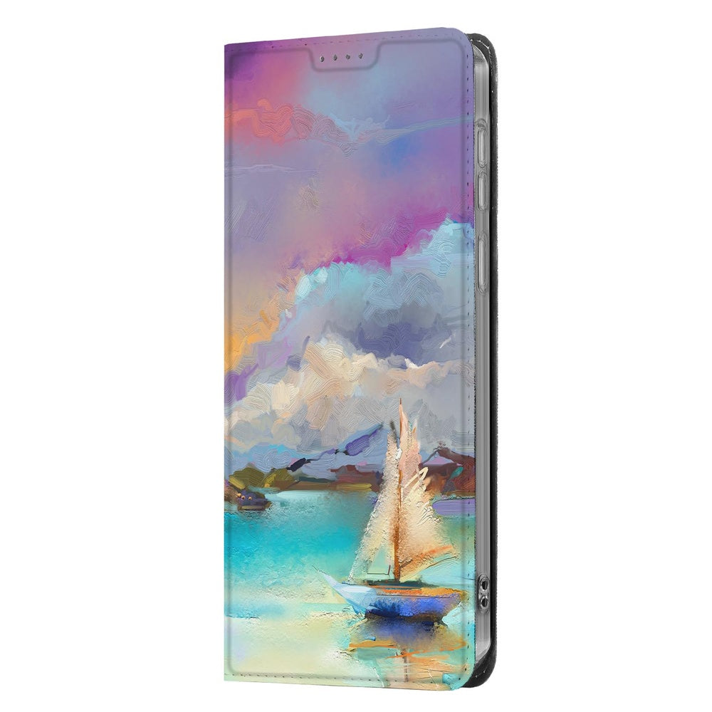 Samsung Galaxy S26 Plus Bookcase Boat Schilderij Boten Vooraanzicht.