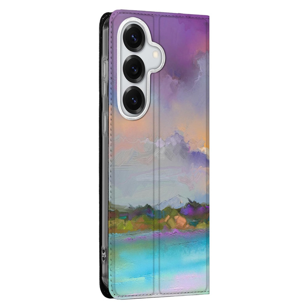 Samsung Galaxy S26 Plus Bookcase Boat maritieme print zijaanzicht.