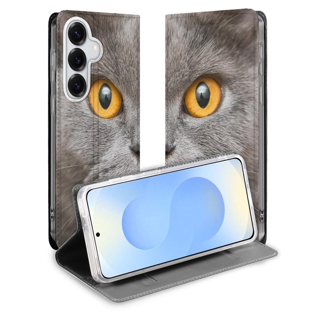 Samsung Galaxy S26 Plus Book Wallet Case Britse Korthaar detail aanzicht.