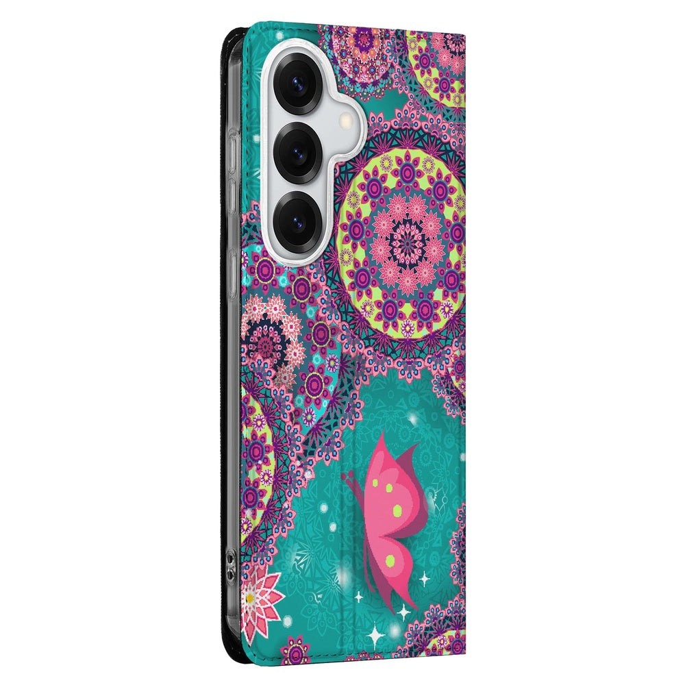 Samsung Galaxy S26 Plus Standcase Hoesje Cirkels en Vlinders Detail.