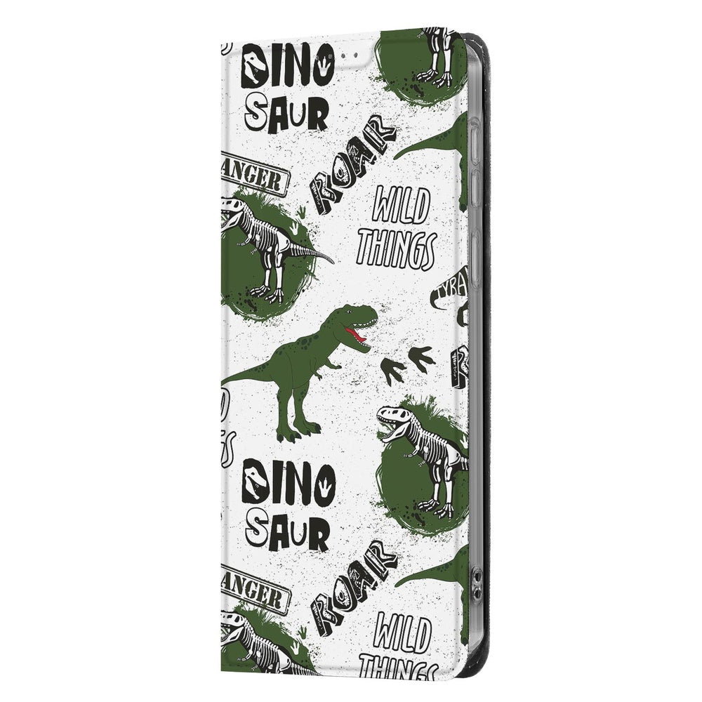 Samsung Galaxy S26 Plus Flip Style Cover Dinosaurus Dinosaurus design Vooraanzicht.