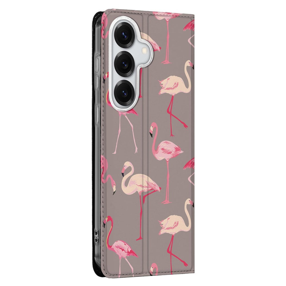 Samsung Galaxy S26 Plus Smart Cover Hoesje Flamingo flamingo design vooraanzicht.