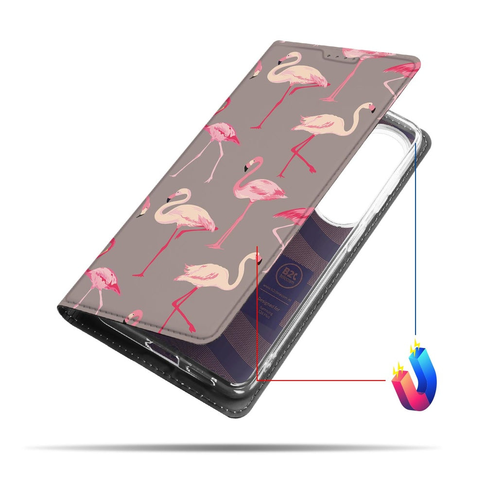 Samsung Galaxy S26 Plus Smart Cover Hoesje Flamingo Flamingo design vooraanzicht.