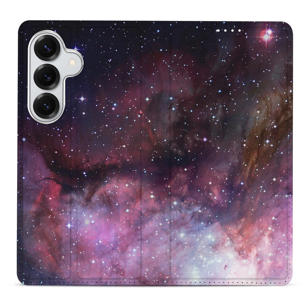Samsung Galaxy S26 Plus Galaxy Book Cover sterrenhemel print achteraanzicht.