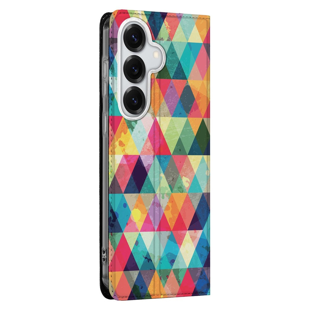 Samsung Galaxy S26 Plus Bookcase Driehoekmotief Vooraanzicht.