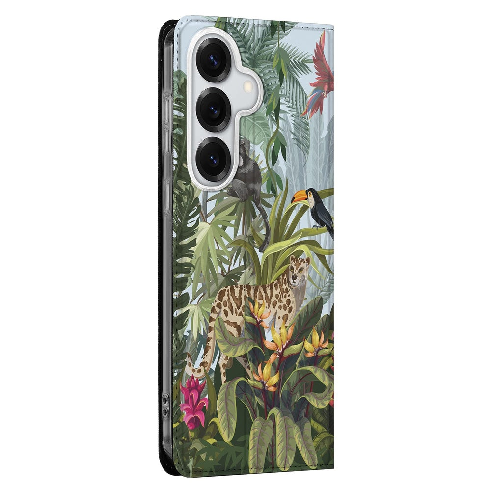 Samsung Galaxy S26 Plus Book Case Jungle design detail aanzicht.