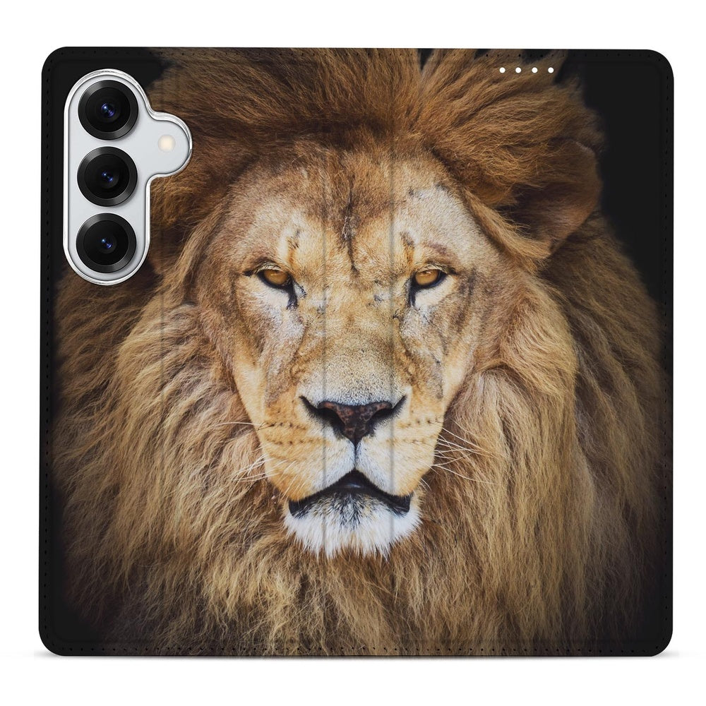 Samsung Galaxy S26 Plus Book Wallet Case Leeuw vooraanzicht met leeuwenkop design.