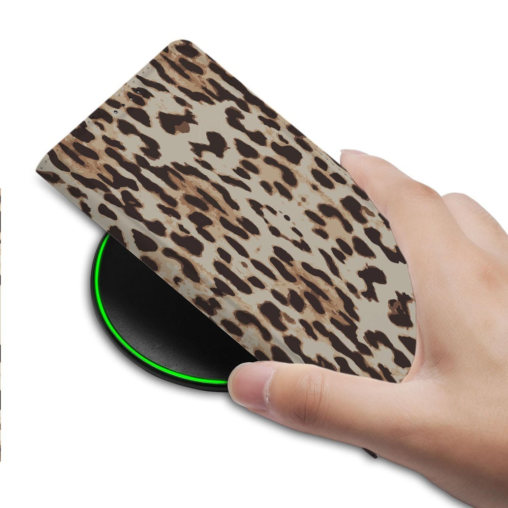 Samsung Galaxy S26 Plus Leopard Book Wallet Case Leopardprint Vooraanzicht.