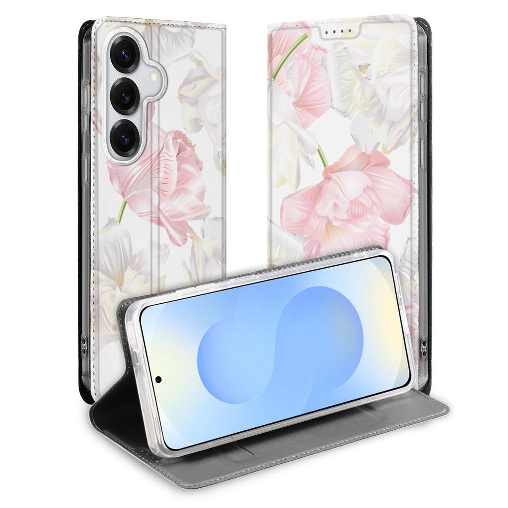 Samsung Galaxy S26 Plus Book Cover Lovely Flowers Vooraanzicht.