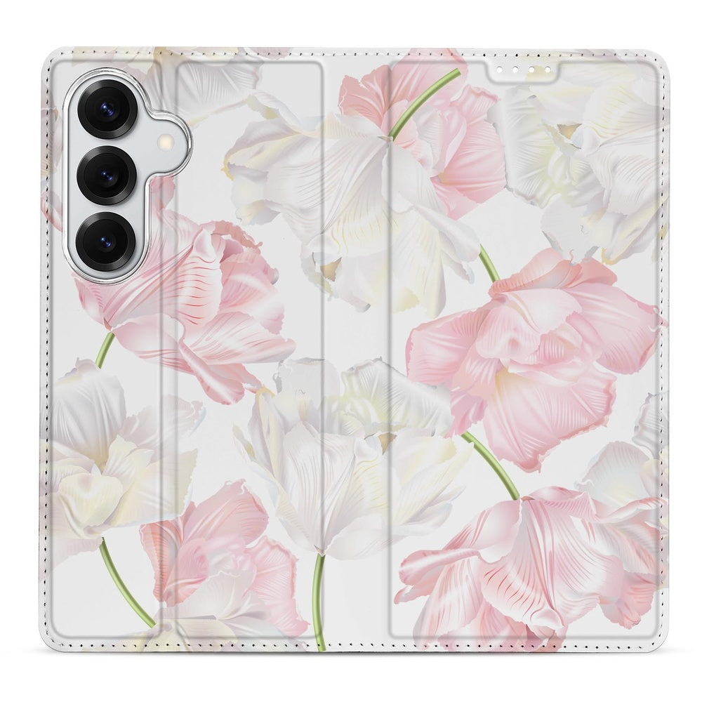 Samsung Galaxy S26 Plus Book Cover Lovely Flowers Vooraanzicht.