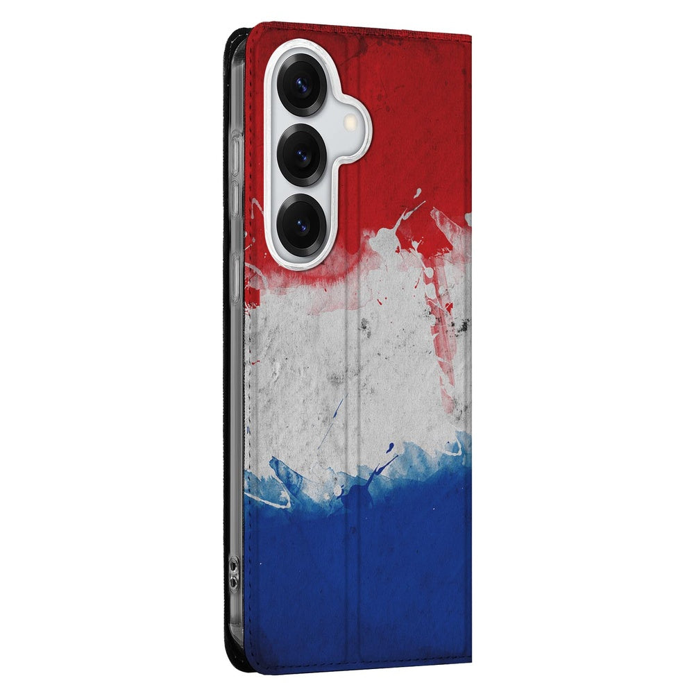 Samsung Galaxy S26 Plus Book Wallet Case Nederlandse vlag detail.