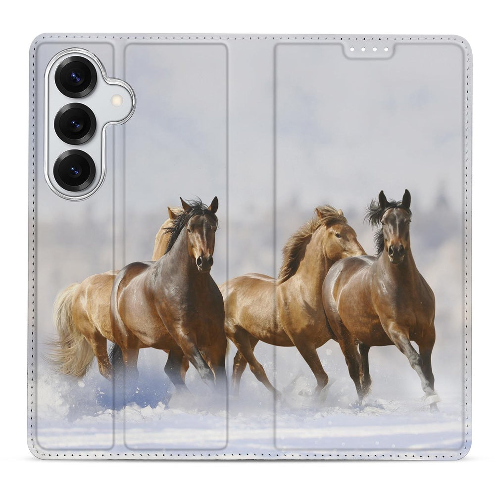 Samsung Galaxy S26 Plus Book Case Paarden paardenprint vooraanzicht.