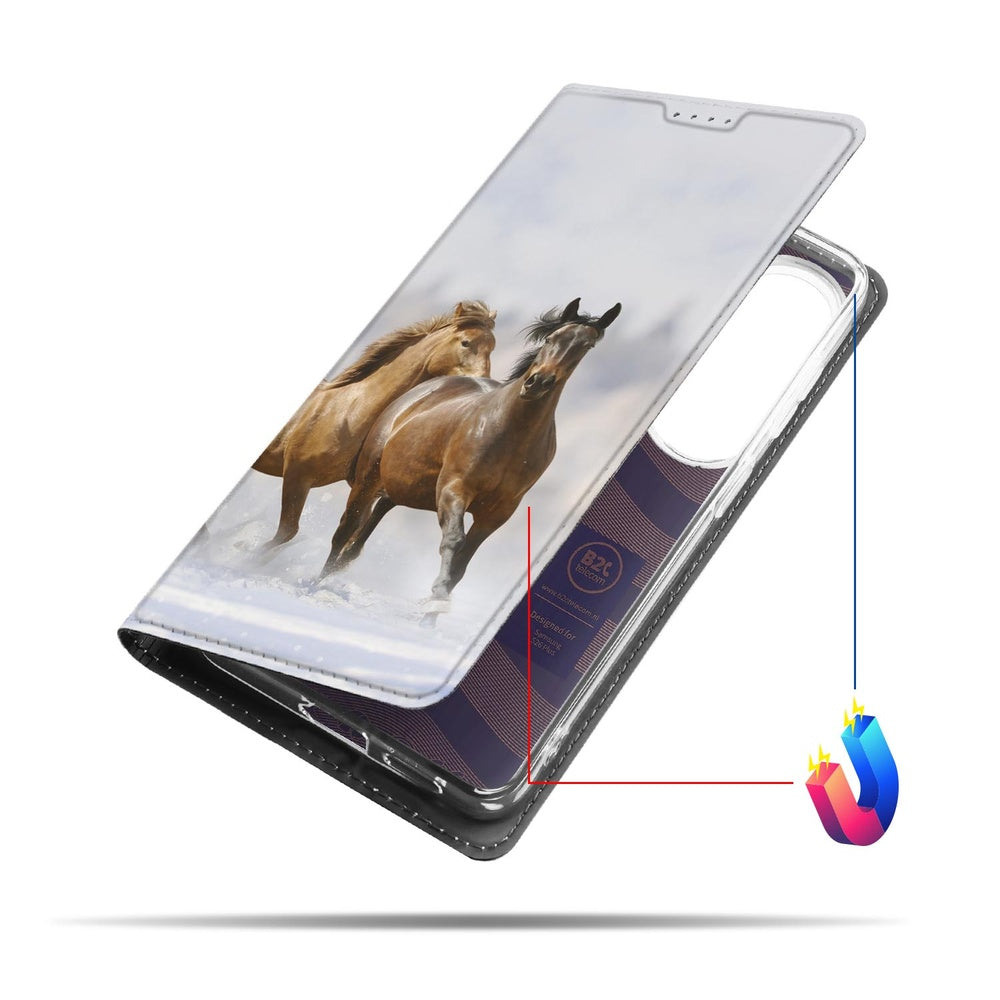 Samsung Galaxy S26 Plus Book Case Paarden Vooraanzicht.
