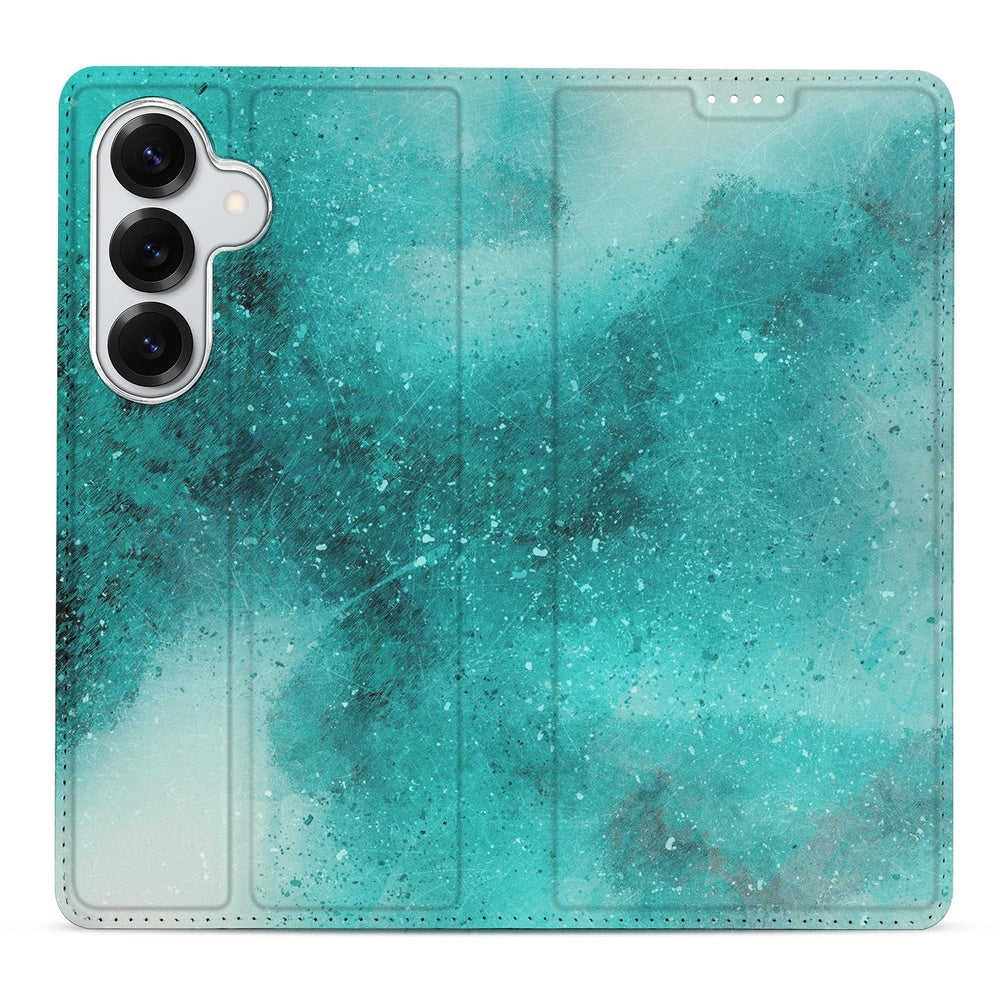 Samsung Galaxy S26 Plus Book Cover Painting Blue Vooraanzicht.