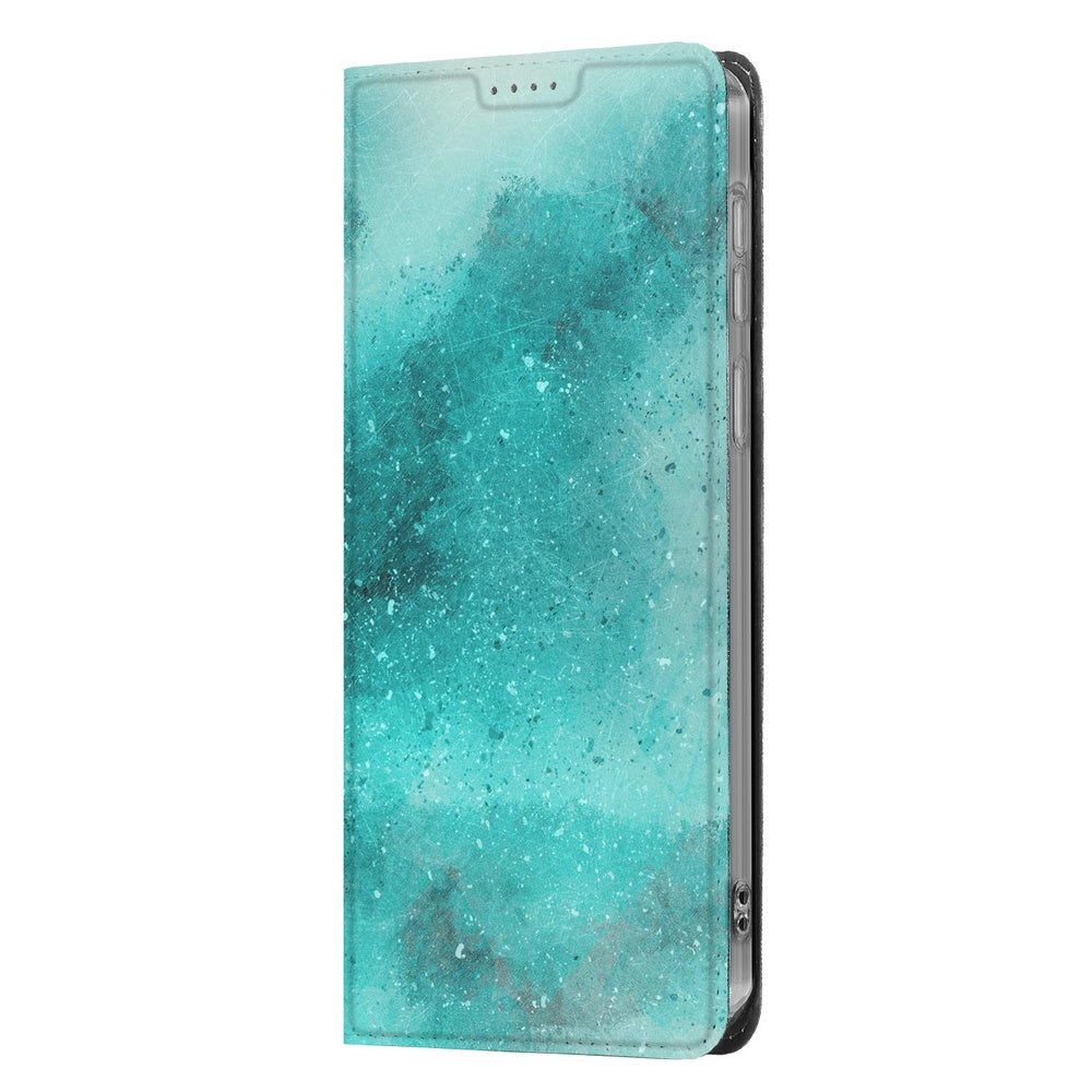 Samsung Galaxy S26 Plus Book Cover Painting Blue Vooraanzicht.