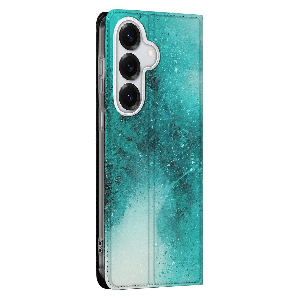 Samsung Galaxy S26 Plus Book Cover Painting Blue Vooraanzicht.