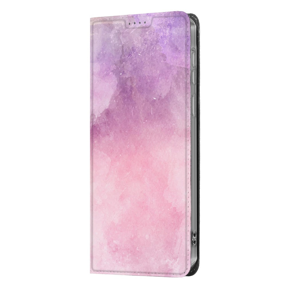 Samsung Galaxy S26+ Book Wallet Case Pink Purple Paint Vooraanzicht.