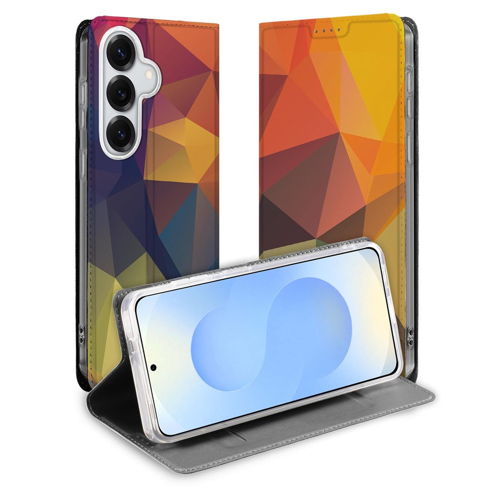 Samsung Galaxy S26+ Book Case Polygon Color Vooraanzicht.