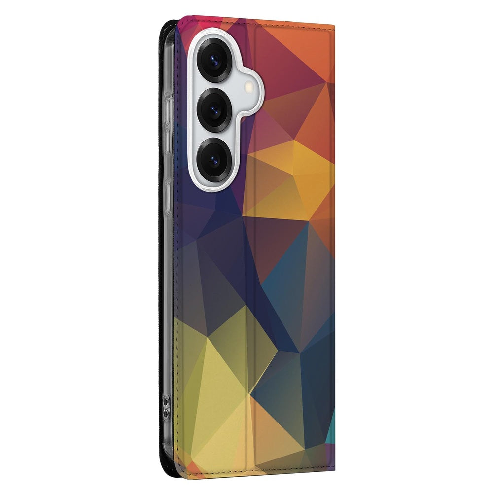 Samsung Galaxy S26+ Book Case Polygon Color Vooraanzicht.