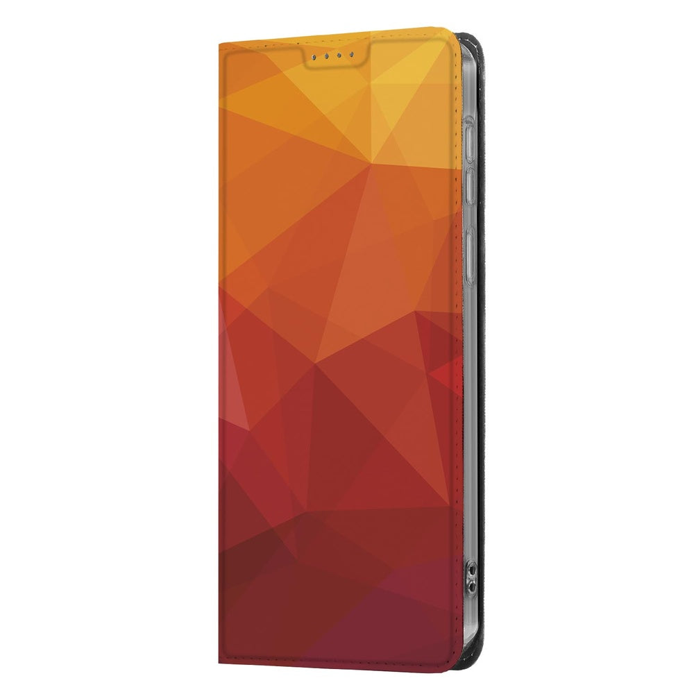 Samsung Galaxy S26+ Book Cover Polygon Red Vooraanzicht.