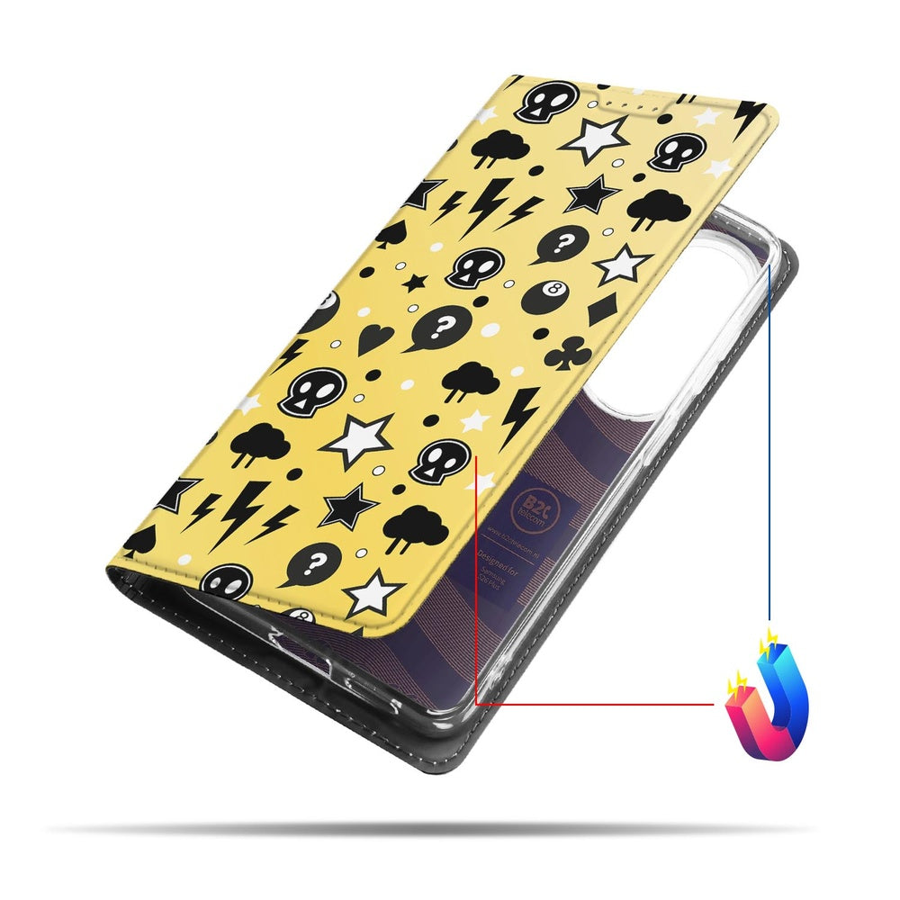 Samsung Galaxy S26+ Bookcase Punk Yellow Vooraanzicht.