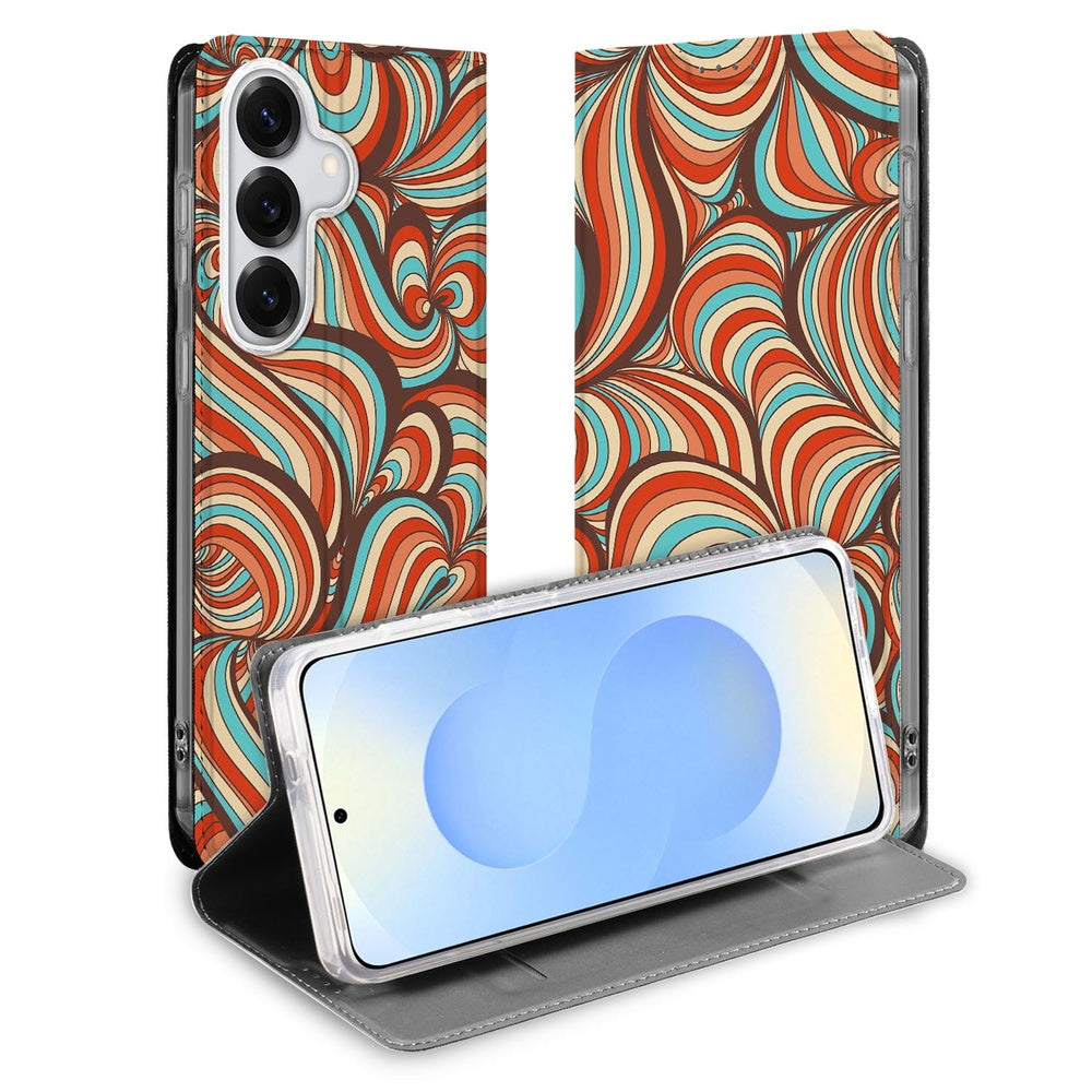 Samsung Galaxy S26+ Book Wallet Case Retro Aanzicht.