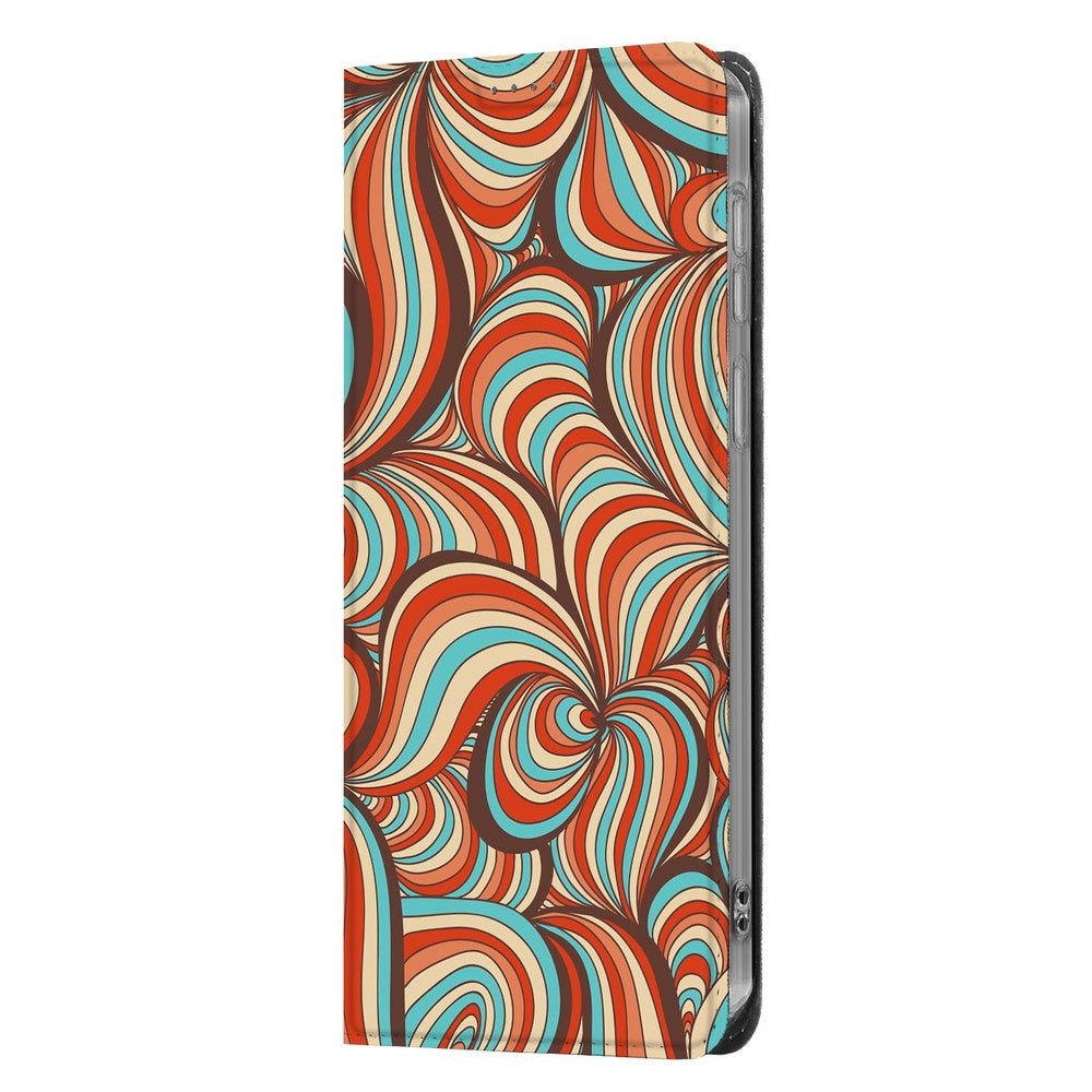 Book Wallet Case Samsung Galaxy S26+ Retro kleurrijk design vooraanzicht.