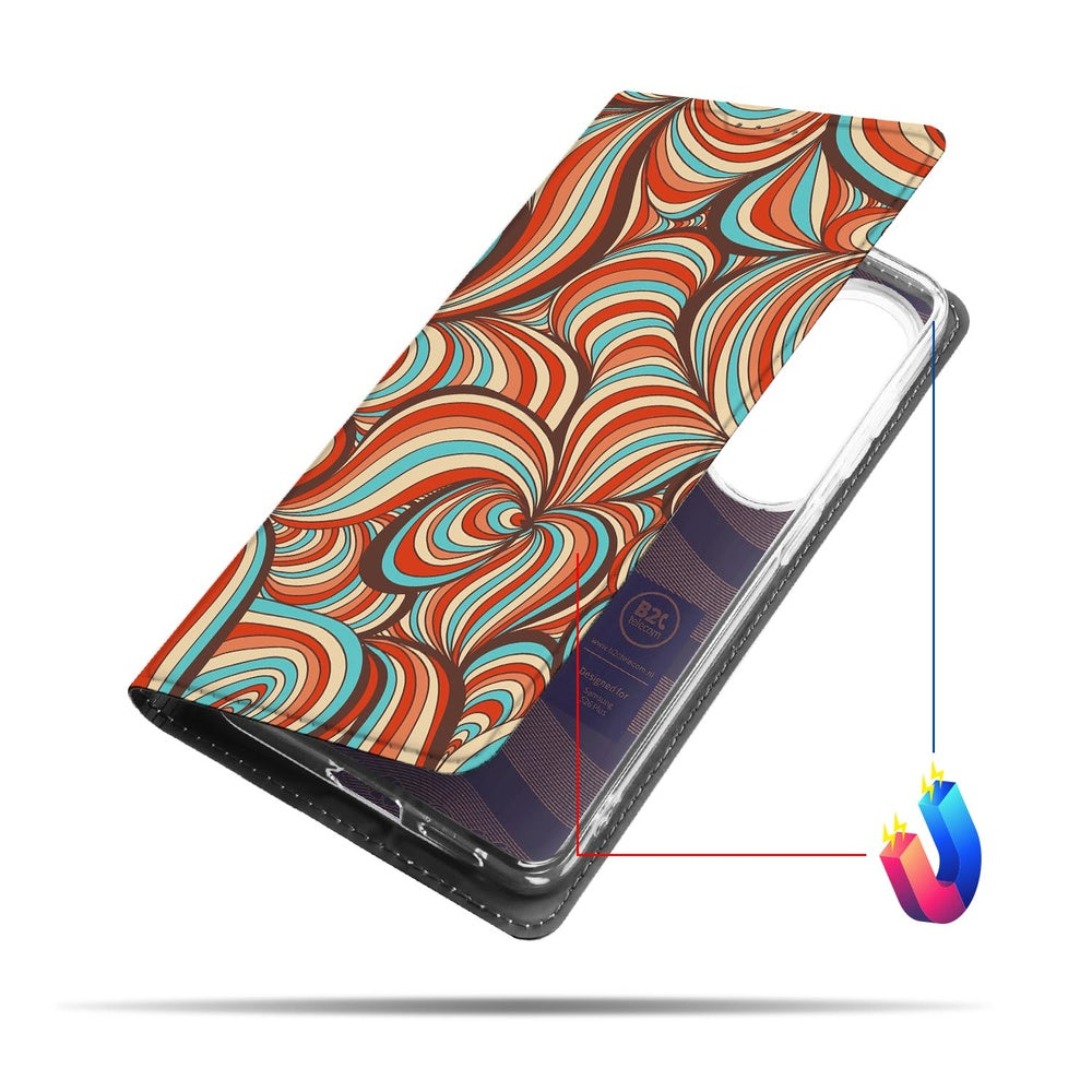 Samsung Galaxy S26+ Book Wallet Case Retro Design Vooraanzicht.