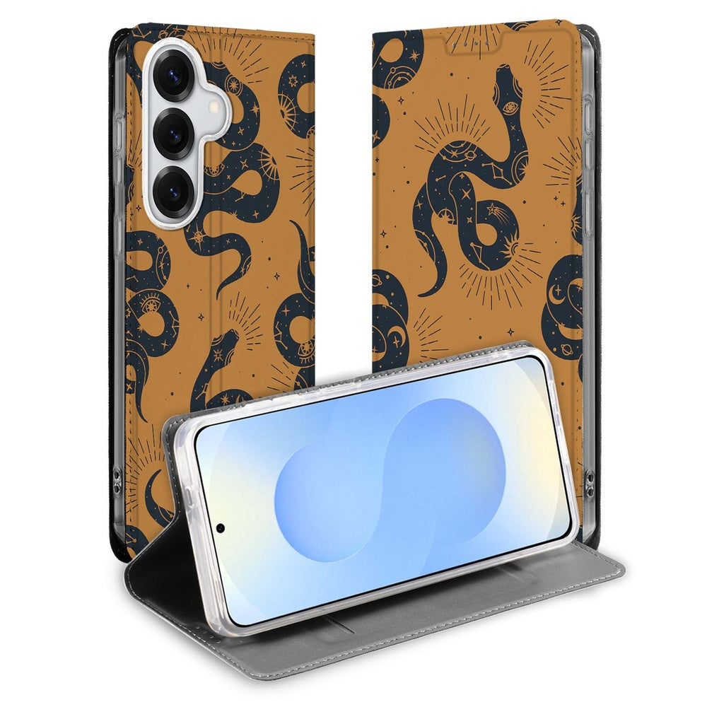 Samsung Galaxy S26 Plus Book Case Snakes slangenprint vooraanzicht.