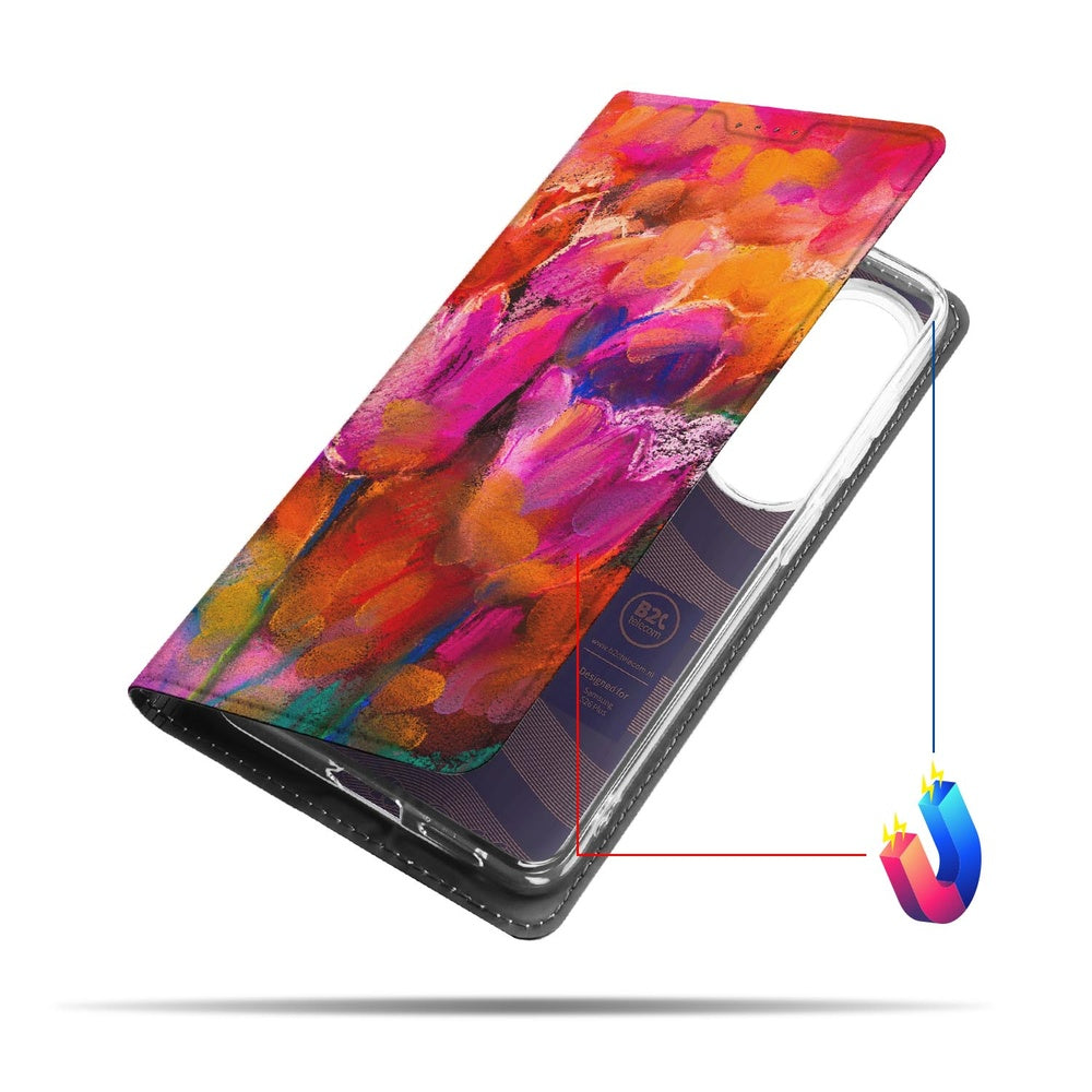 Samsung Galaxy S26 Plus Book Case Tulips Aanzicht zijaanzicht.