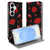 Samsung Galaxy S26 Plus Book Case Valentine rozen hartjes vooraanzicht.