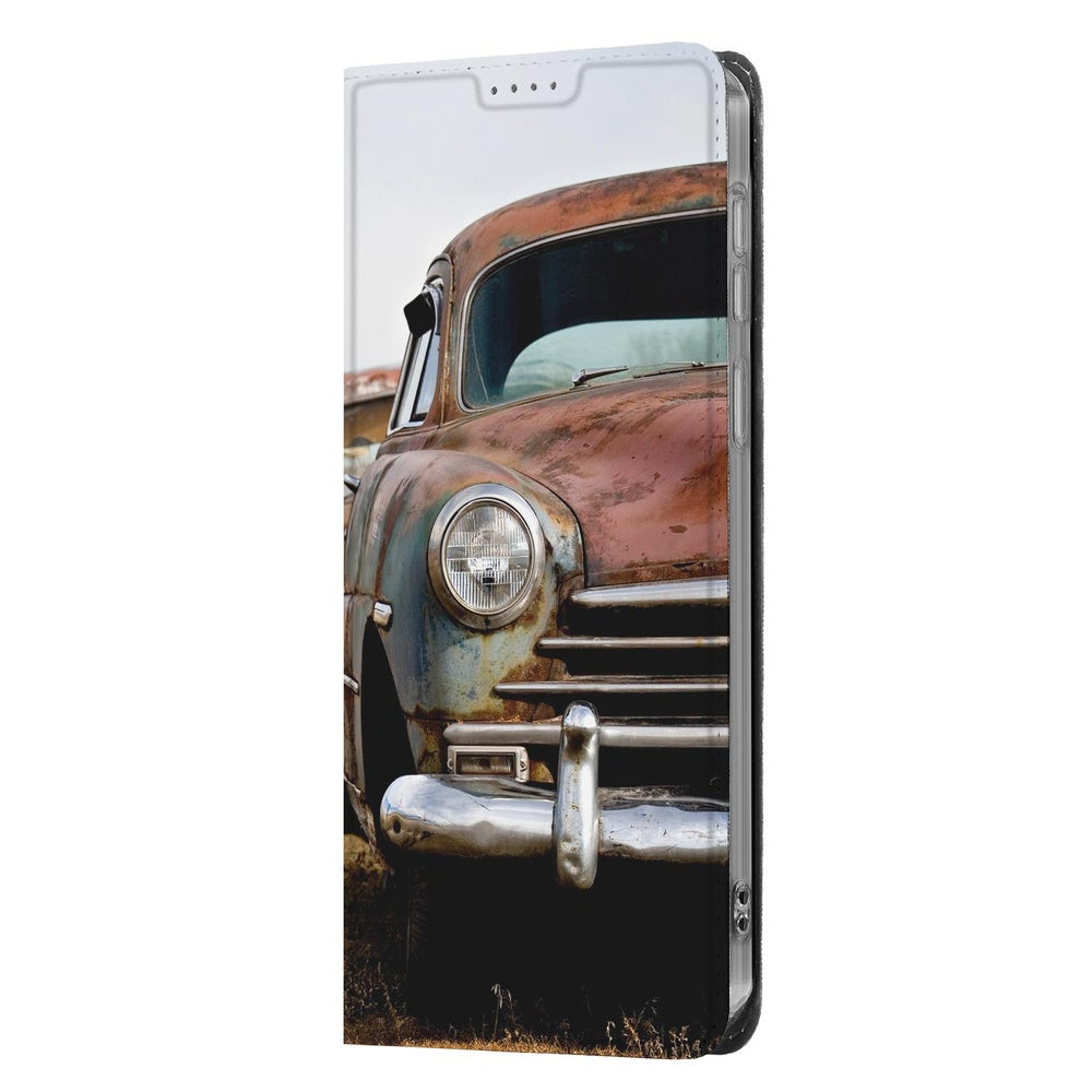 Samsung Galaxy S26 Plus Book Cover Vintage Auto Vooraanzicht.