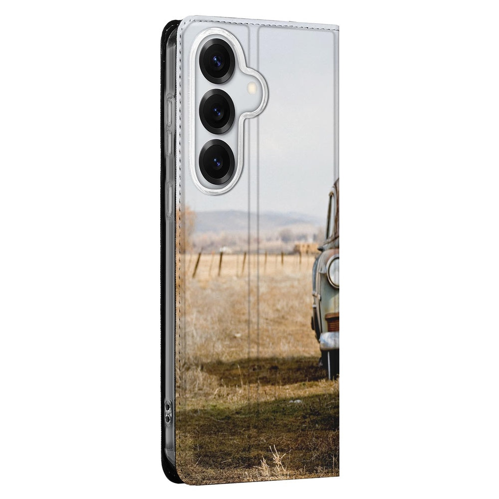 Samsung Galaxy S26 Plus Book Cover Vintage Auto Boekcover Vintage Auto Vooraanzicht.