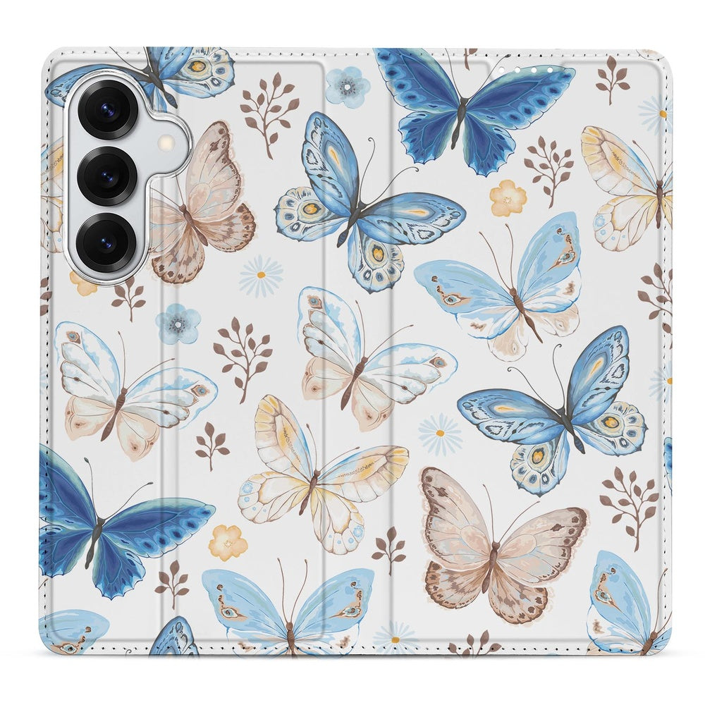 Samsung Galaxy S26 Plus Book Wallet Case Vlinder Vlinderpatroon aanzicht.