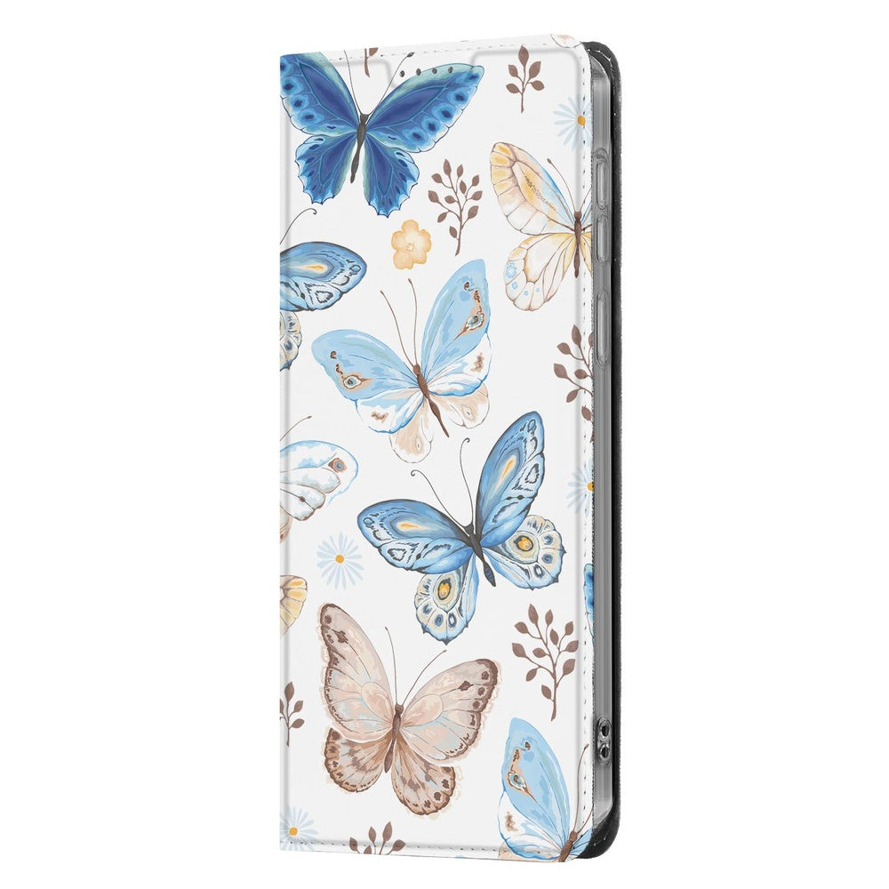 Samsung Galaxy S26 Plus Book Wallet Case Vlinder design met kleurrijke vlinders aan de buitenkant.