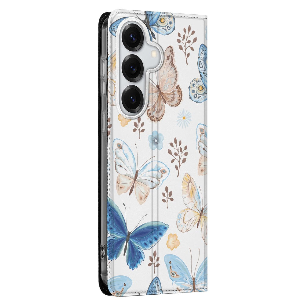 Samsung Galaxy S26 Plus Book Wallet Case Vlinder detail vooraanzicht.