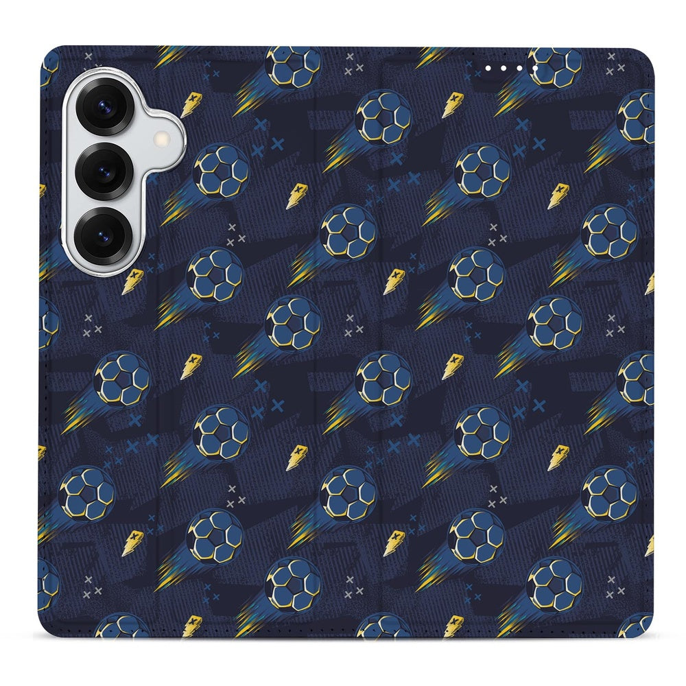 Samsung Galaxy S26 Plus Flip Style Cover Voetbal voetbalprint achterkant.