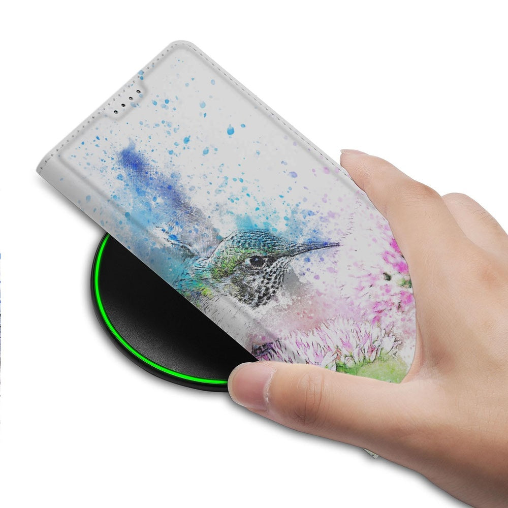 Samsung Galaxy S26 Plus Standcase Hoesje Vogel detail aanraak bovenaanzicht.