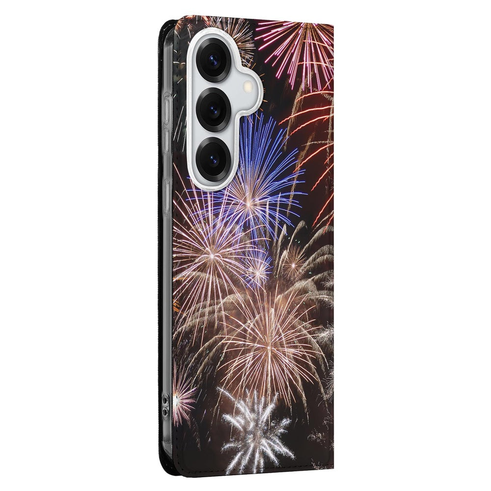 Samsung Galaxy S26 Plus Book Case Vuurwerk Book Case Vuurwerk Vooraanzicht.