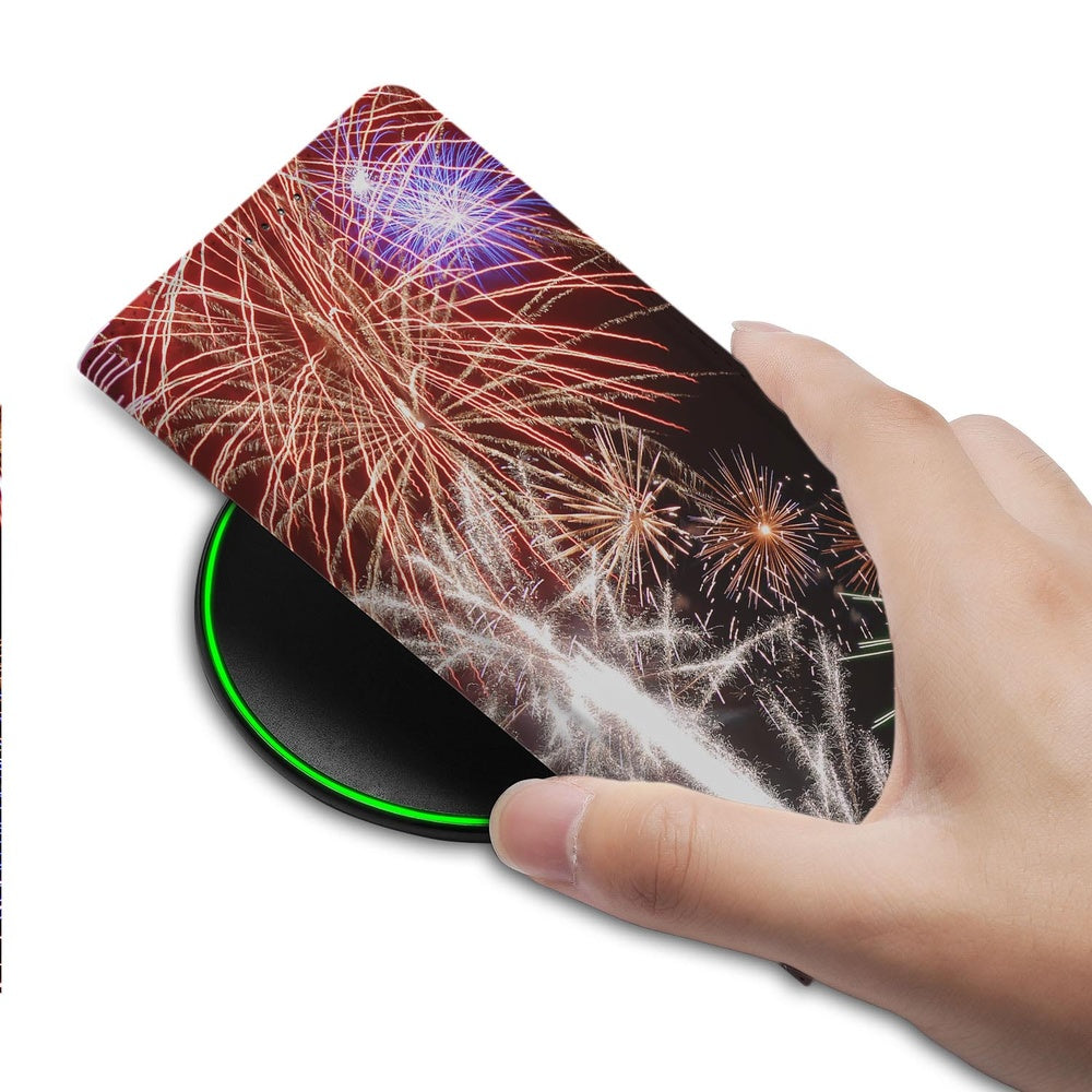 Samsung Galaxy S26 Plus Book Case Vuurwerk, book case, vuurwerk design, vooraanzicht.