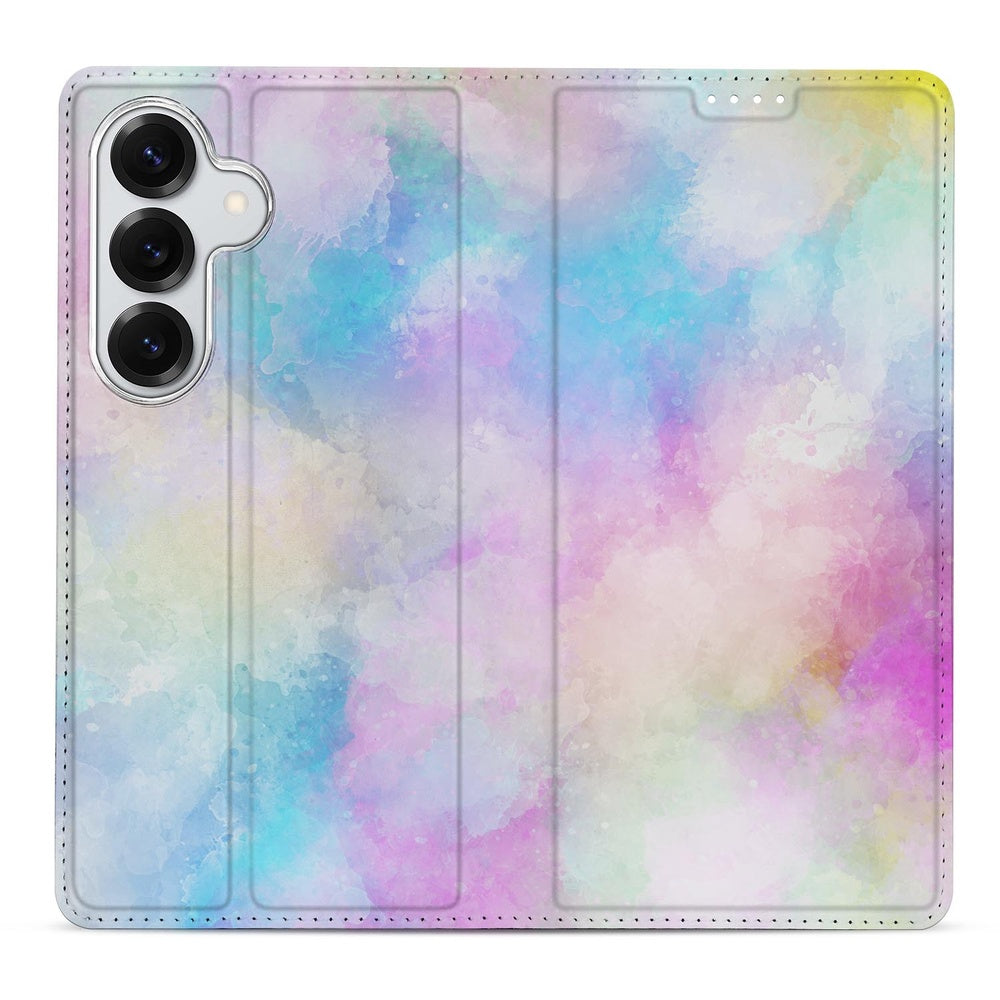 Samsung Galaxy S26 Plus Book Cover Watercolor Light Aanzicht.
