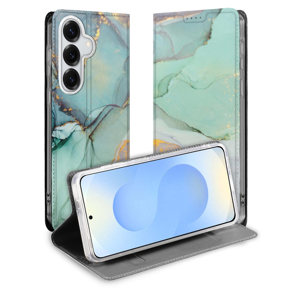 Samsung Galaxy S26+ Bookcase Watercolor Mix Bookcase Watercolor-Design Vooraanzicht.